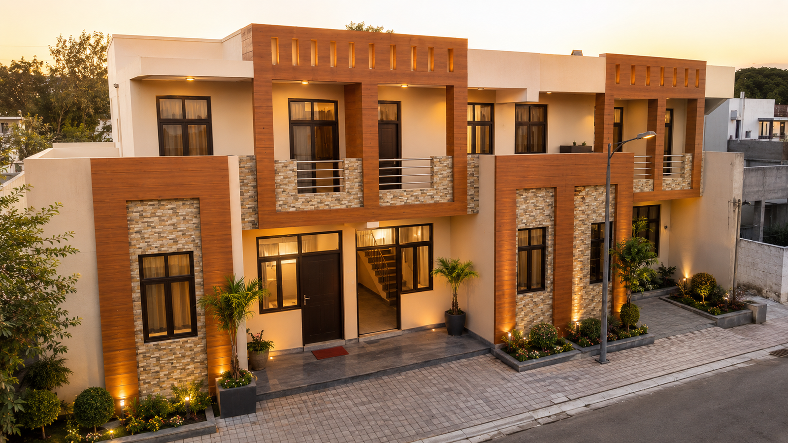 Anandam Villas elevated exterior view